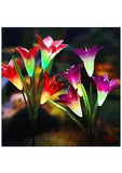 Solar Garden Lights, Multi-Color Changing Lily  (2 Pack) (a) J9