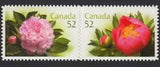 PEONY = flowers = QP Die Cut to Shape booklet Pair Canada 2008 #2262ai MNH