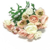 PINK and CREAM Artificial Mini Ranunculus Bush - Artificial Flower Bush, Silk Flowers, Flower Crown, Hair Accessories, Millinery, Tutu, Hat
