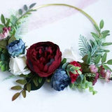 Fall wedding bouquet hoop bouquet boho wedding bouquet bridesmaid bouquet peony bouquet silk bouquet burgundy bouquet hoop wreath ivory