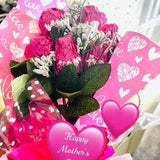 Pink Mother??s Day Chocolate Roses/Mother??s Day Bouquet/Mother??s Day Gift for Her/Chocolate Rose Bouquet/ Chocolate roses on a stem