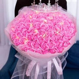 Large Artificial Rose Bouquet - Red Blue Pink - Home Decor - Handmade Flower Bouquets - Gifts For Her Large Bouquets