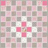 Rose Whispers~Precut Quilt Kit~Gray, Pink and Rose~Roses and Paisley Fabric~QK#517