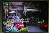 1962 Disneyland, Man at Carnation Flower Market, Original Slide c17b