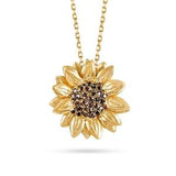 Sunflower Necklace Gold Plated Sterling Silver, Van Gogh Sunflower Pendant, You Are My Sunshine Personalized Gift