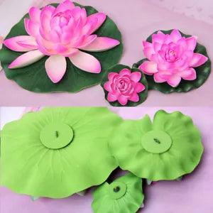 1pc 10/18/28cm Artificial Lotus Flower Water Lily Fake Plant  Floating Plant