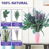 52 PCS Mix Dried Eucalyptus & Lavender Flowers Bundles for Shower, 17'' 52 pcs