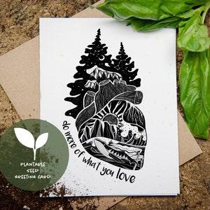 Plantable Seed Card, Wildflower Seed Paper, Sustainable Gifting, Friend Greeting Card, Flower Seed Card, Heart Gift Card, Adventure Cards
