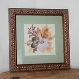Pressed Flower Art - Signed by Maker - Wood Frame - In great condition