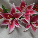 Hot Pink Tiger Lilies Real Touch Flowers Holiday DIY Centerpieces Silk Wedding Bridal Bouquets, Centerpieces, Decorative Flowers