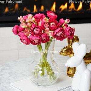 Mini Ranunculus Small Bundle | High Quality Artificial Flower | DIY Floral | Wedding/Home Decoration | Gifts - Magenta Pink