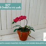 Kit miniature plants pink Moth Orchid dollhouse miniatures in 12th scale DIY Phalaenopsis