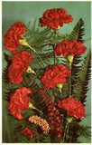 Pink Carnations Bouquet Vintage Postcard