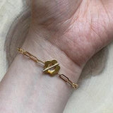 T Bar Paperclip Daisy Flower Toggle Bracelet/Friendship, Matching, Bridesmaid, Baby Shower,Bridal Jewelry/18K Gold Plated on Sterling Silver