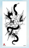 Halloween black totem flower peony large 8.25" temporary sexy tattoos