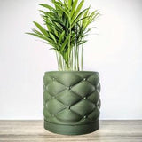 Dark Green Olive Pot, Pillow Planter with Drainage, Mix and Match Pot and Tray