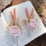 Roses and Dried Flower Wedding Boutonniere,Floral Boutonniere,Boho Wedding,Country Wedding,Groomsman Accessory,Dried Flower Boutonniere