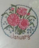 Bucilla Silk Ribbon Embroidery Kit  JANUARY CARNATION Flower of The Month ??94 C1