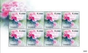 Zambia 2009 - PEONY FLOWER (Luoyang 2009) - Sheet of 8 - Scott 1108 - MNH