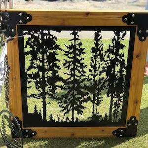 Metal Garden Gate with Tree with Wood Frame | Luxury Steel Gates & Fences