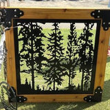 Metal Garden Gate with Tree with Wood Frame | Luxury Steel Gates & Fences