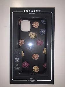 Coach Leather Slim Wrap Case for iPhone 11 - Dreamy Peony Rainbow/Black 6.1???