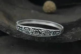 B25 Filigree Bangle Flower Peony 990 Fine Silver