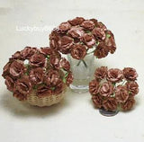 25 Brown Carnations Scrapbook Crafts Mulberry Paper Flower Artificial Card Decor