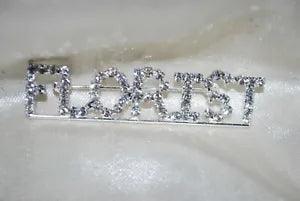 Silver Crystal Florist Pin Floral Designer Flower Garden Roses Lilies Plants