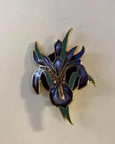 1991 Wm Spear Enamel on Copper Pin Iris Lily  Cloisonne for Lapel Hat Backpack