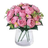 Artificial Flowers 4 Bunches Peonies Bouquets 20 Heads Silk Peonies Fake Pink
