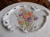 Antique Porcelain Tray with carnation flowers