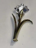 Swarovski Crystal Memories Gold Plated Lily Flower Tulip Brooch Pin