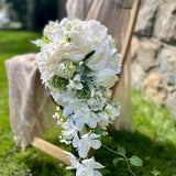 Cascading Wedding Bouquet, Wedding Bouquet, Bridal Bouquet, White Bouquet, Wedding Flower, Silk Flower, Artificial Flower, Real Touch