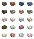 Ambesonne Flower Art Ottoman Cover 2 Piece Slipcover Set and Ruffle Skirt