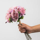 7 Mauve Rose Bouquet/Floral Sprays/ Wedding Roses/ White/Greenery Bushel/ Outdoor Wedding Greenery/Centerpiece Decor/Faux Flowers/