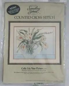 Something Special CALLA LILY VASE PICTURE Counted Cross Stitch Kit #50280