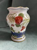 Faenza Blue Carnation Garafano Ceramic Pottery Footed Bud Vase Italy