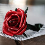 Leather Red Rose, single or full bouquet.