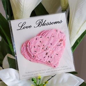 Wedding favors .Plantable Paper Seed Hearts. Eco friendly . These Hearts will grow. 4 hearts in one pack .