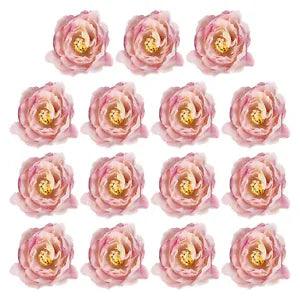 15Pcs Artificial Flower Head Fake Flowers Heads Bulk Silk Peony Heads Purple