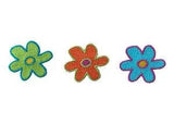 Lily 1.25"x1.125" Neon Orange Green Blue Flower Iron on Patch sold by 3 Pieces