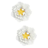 2 Pc White Ceramics Peony Flower Wall Decoration Decoraciones Para Salas Casa