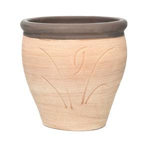 5 Sizes Large Terracotta Clay Handmade Planter/ Flower Pot Vintage Boho Pottery - Henna Green Trim