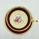 Paragon Red with Floral Bouquet Teacup and Saucer
