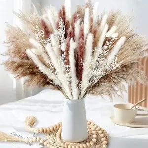 60 PCS Pampas Grass Natural Dried Reed Flower Bunch Home Wedding Decor Bouquets