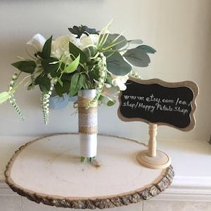 9"Greenery wedding bouquet, Bohemian wedding bouquet, Bridal bouquet, Asymmetrical greenery bouquet, Succulent flowers,Eucalyptus bouquet