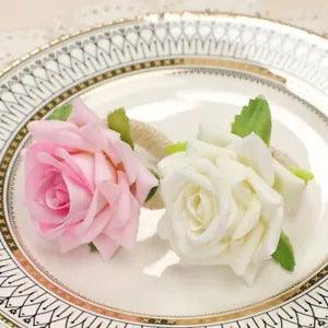 4 Pcs Rose Napkin Ring Wedding Artificial Flower Silk Peonies Dinner Table Party