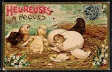 AX177 EASTER CHICKEN EGGS LILY of the VALLEY Embossed