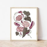 Blush Pink Flowers Botanical Wall Art/ 8x10 Earth Tones Countryside Art Print/ Warm Tones Floral Bouquet Painting  / Wildflowers Print